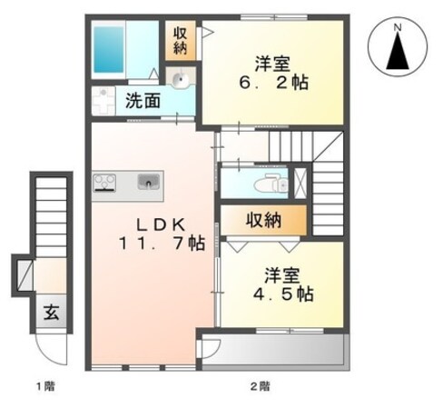 アムール カスガ Ⅱの物件間取画像